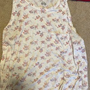 White tank top with pink flowers from American Eagle